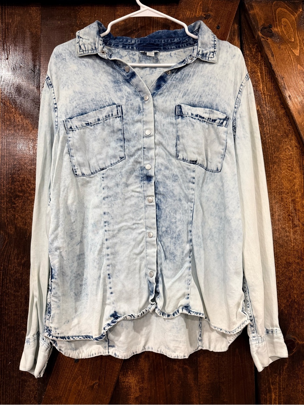 Cato Light Blue Acid Wash Button-Down Shirt